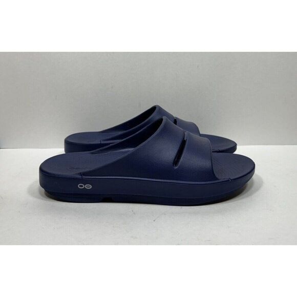 Oofos Ooahh Recovery Men’s Size 13 Blue Slide Comfort Sandal Shoes - Picture 1 of 7